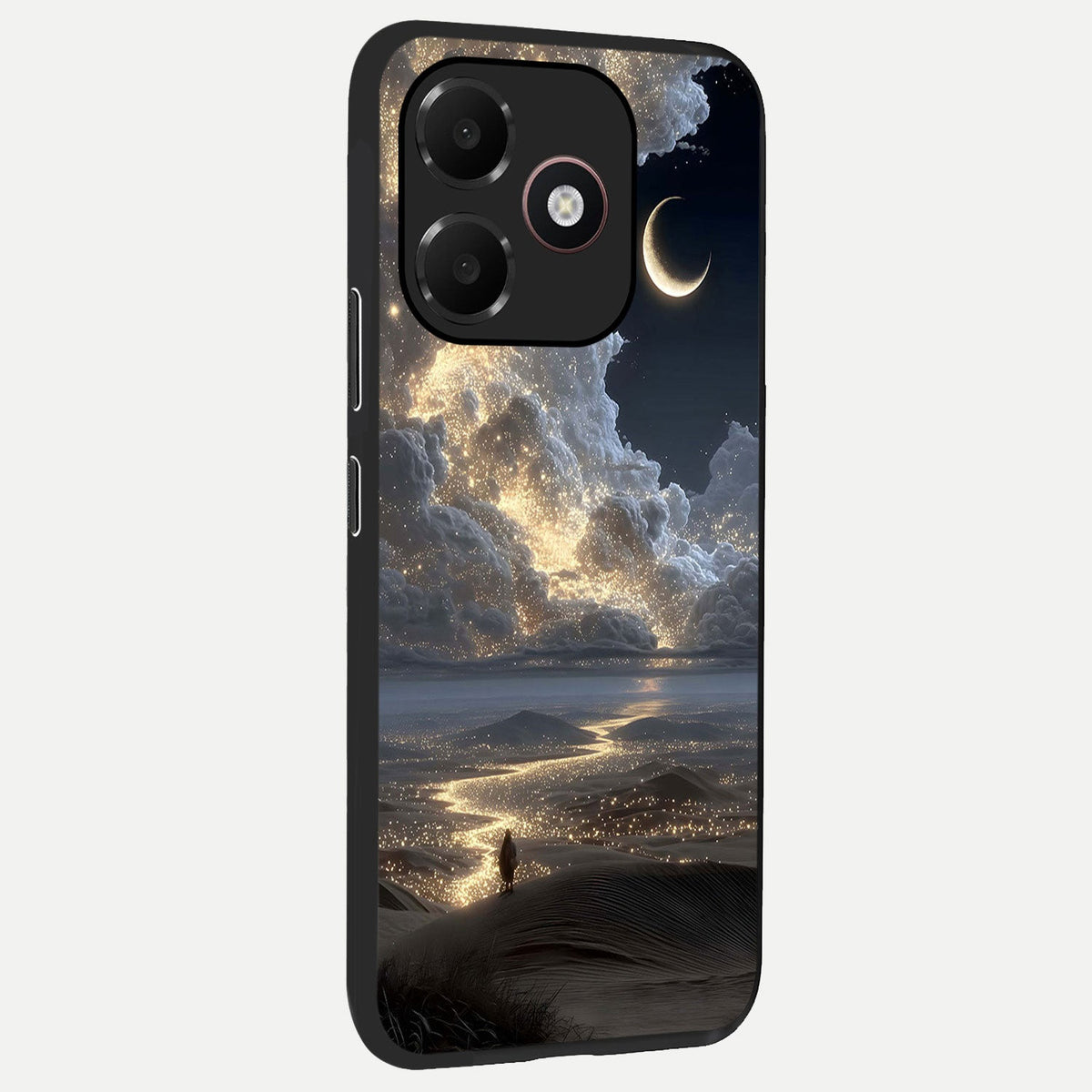 Moonlight Spark Path back cover For Oppo A6C 5G slim fit glass case with vibrant aesthetic design
