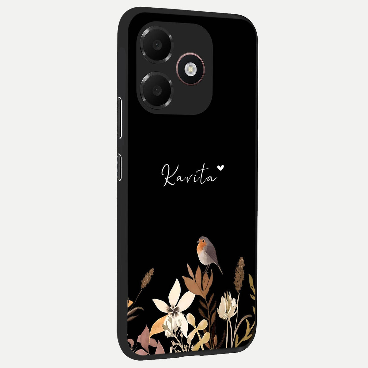 Quiet Garden Tune Custom Name back cover For Oppo A6C 5G slim fit glass case with vibrant aesthetic design