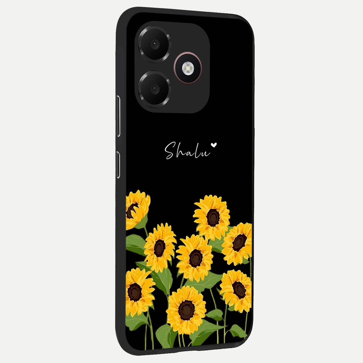 Sunflower Sky Bloom back cover For Oppo A6C 5G slim fit glass case with vibrant aesthetic design
