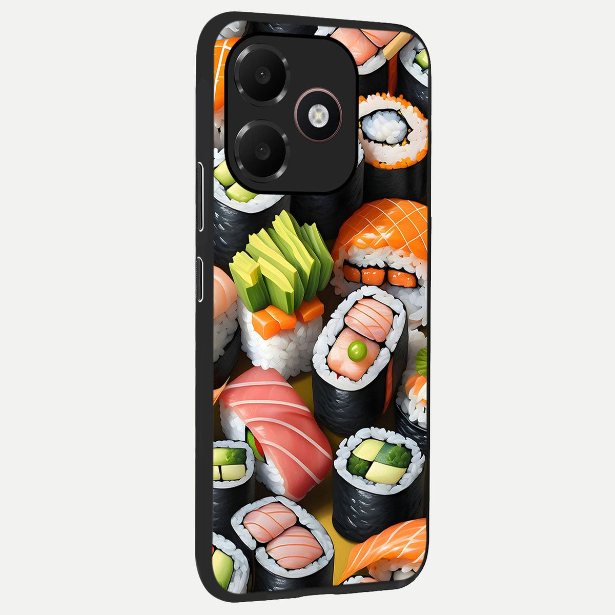 Sushi Food Pattern back cover For Oppo A6C 5G slim fit glass case with vibrant aesthetic design