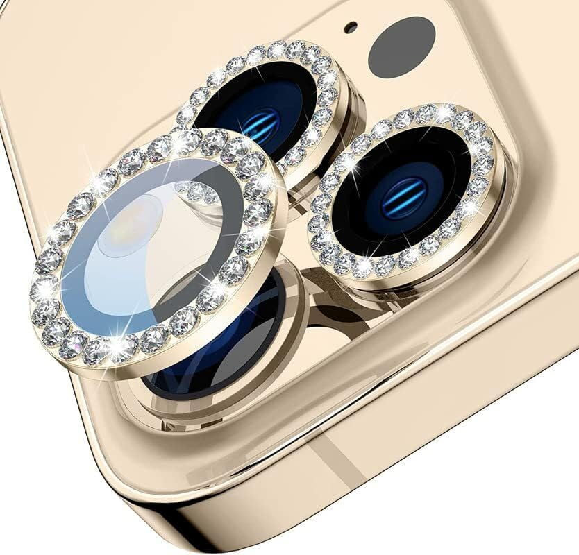 Diamond Camera Lens Protector for Apple iPhone 11 & 12 Series  | HD Clear Real Glass Protection + Metal Alloy Full Fit Lens Ring Cover