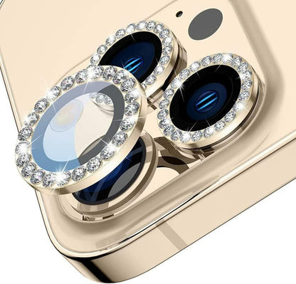 Diamond Camera Lens Protector for Apple iPhone 11 & 12 Series  | HD Clear Real Glass Protection + Metal Alloy Full Fit Lens Ring Cover