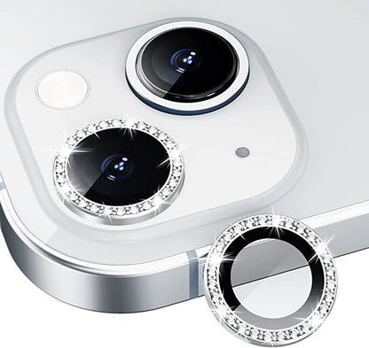 iPhone 13 Series Diamond Camera Lens Protector for Apple  | HD Clear Real Glass Protection + Metal Alloy Full Fit Lens Ring Cover