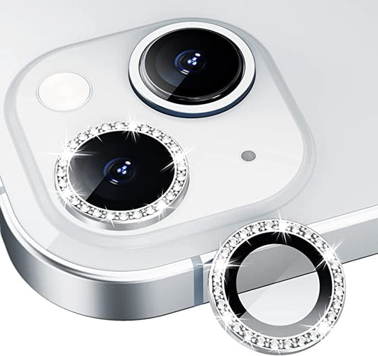 iPhone 13 Series Diamond Camera Lens Protector for Apple  | HD Clear Real Glass Protection + Metal Alloy Full Fit Lens Ring Cover