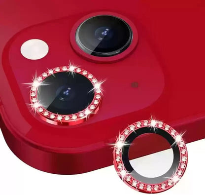 iPhone 14 Series Diamond Camera Lens Protector for Apple  | HD Clear Real Glass Protection + Metal Alloy Full Fit Lens Ring Cover