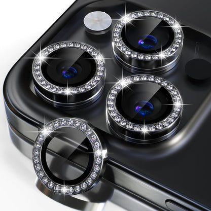 iPhone 15 Series Diamond Camera Lens tector for Apple  | HD Clear Real Glass tection + Metal Alloy Full Fit Lens Ring Cover