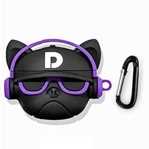 Purple DJ Bulldog Airpods Pro 2 Cartoon Case