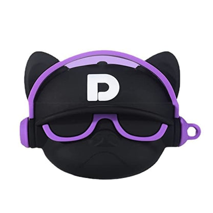 Purple DJ Bulldog Airpods Pro 2 Cartoon Case