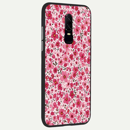 Cherry Blossom Charm Glass Case showing full back design in clean flat view with sakura blossom details and glossy glass finish.