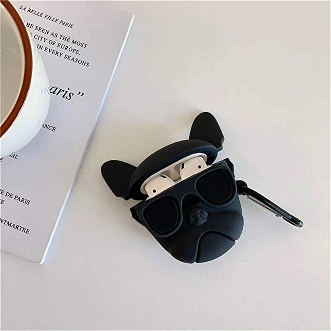 BULL DOG BLACK SILICONE AIRPODS CASE COVER FOR 1/2, 3 AND AIRPODS PRO