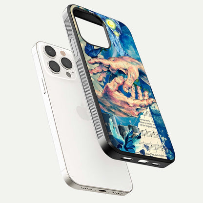 Aesthetic Divider Glass Case for iPhone 15 Pro Max floating dual-view mockup showing edge design and detailed divider gloss texture