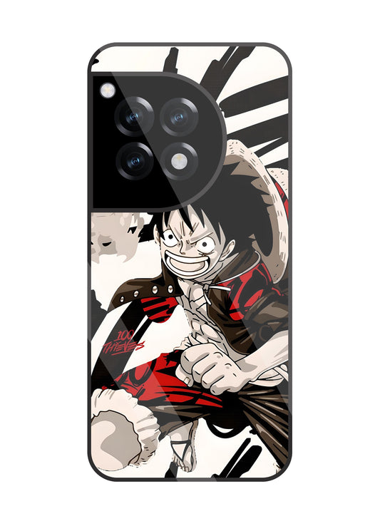 Angry Luffy Glass Case For OnePlus 12R