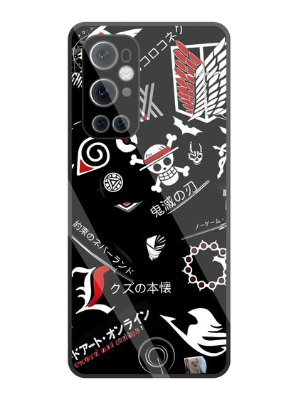 Anime Symbol Glass Case For Oneplus 9 Pro