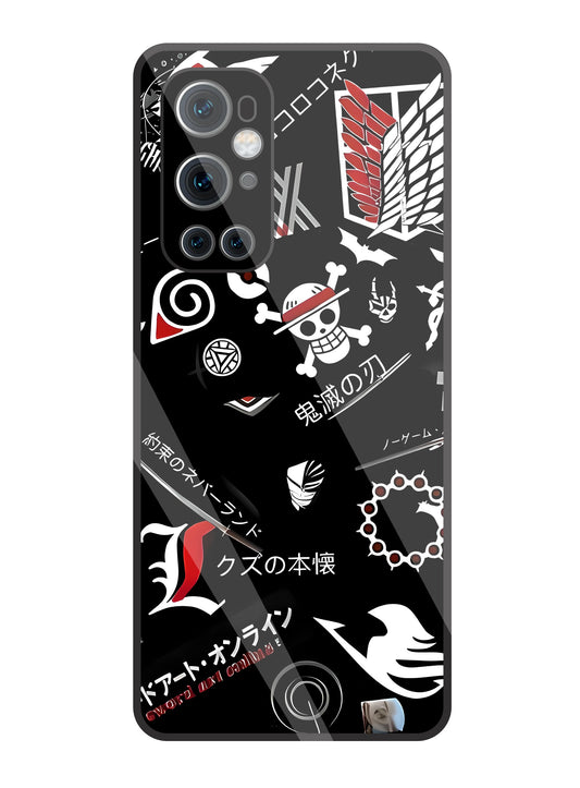 Anime Symbol Glass Case For Oneplus 9 Pro