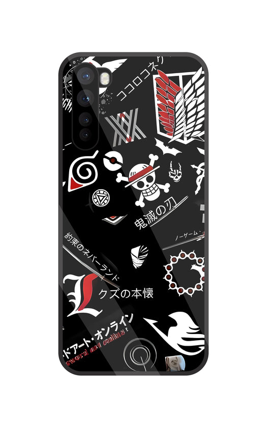 Anime Symbol Glass Case For Oneplus Nord