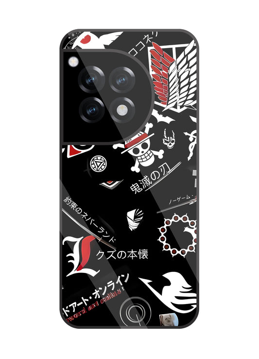 Anime Symbol Glass Case For OnePlus 12R