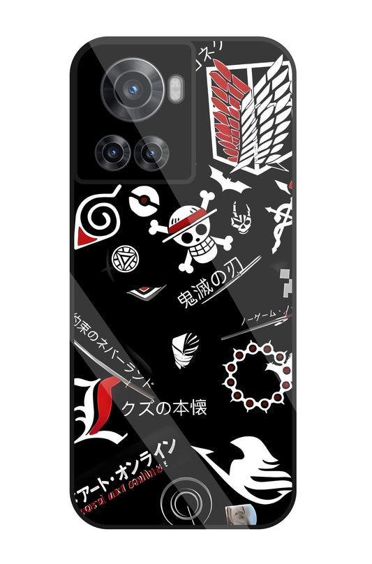 Anime Symbol Glass Case For OnePlus 10R