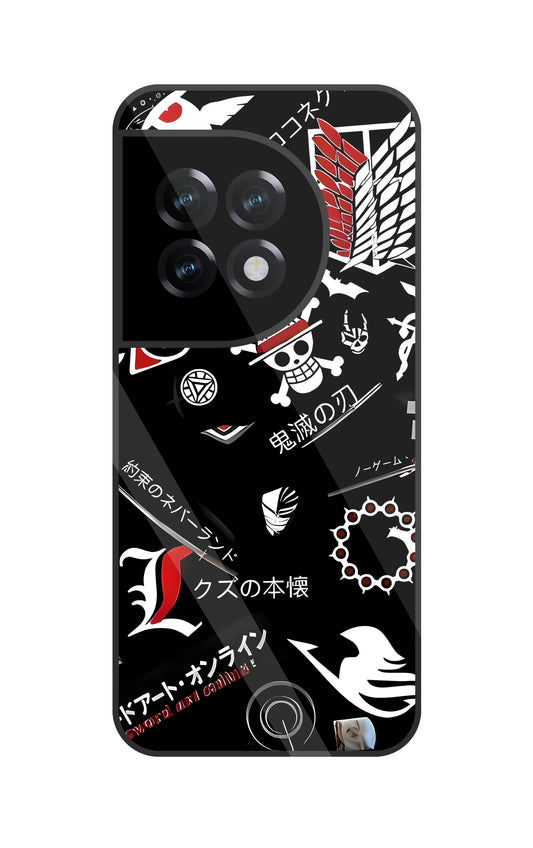 Anime Symbol Glass Case For OnePlus 11R