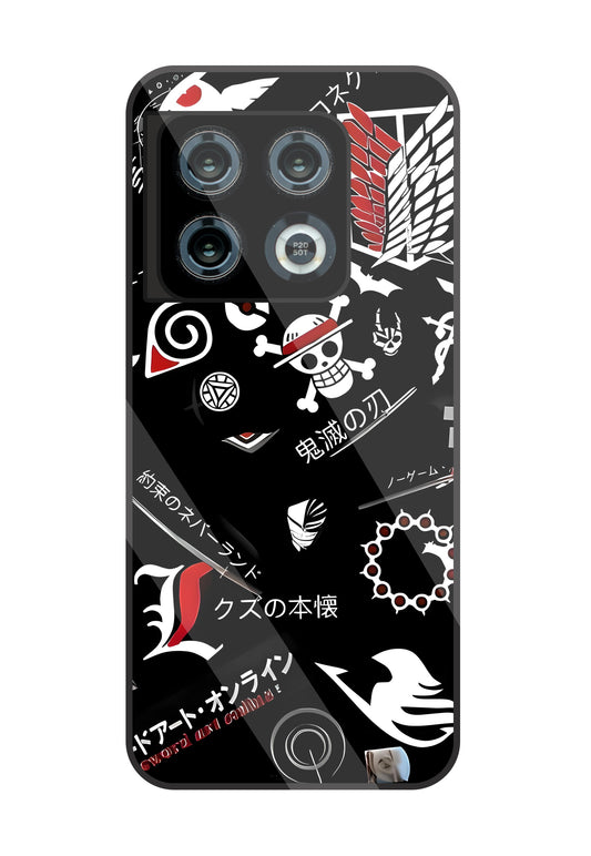 Anime Symbol Glass Case For OnePlus 10 Pro