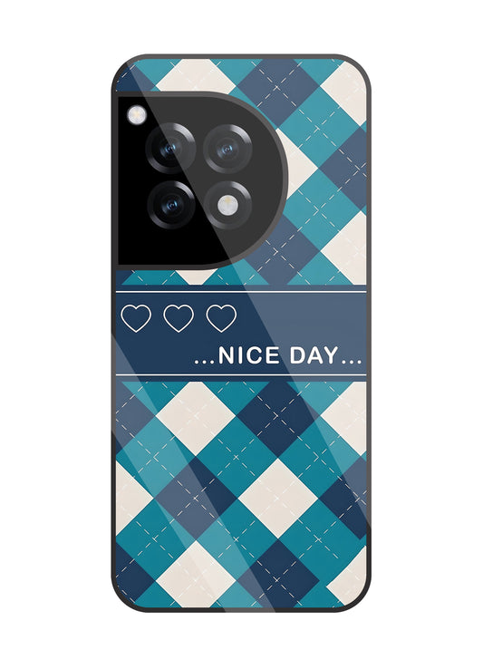 Argyle Sweater Pattern Glass Case For OnePlus 12R