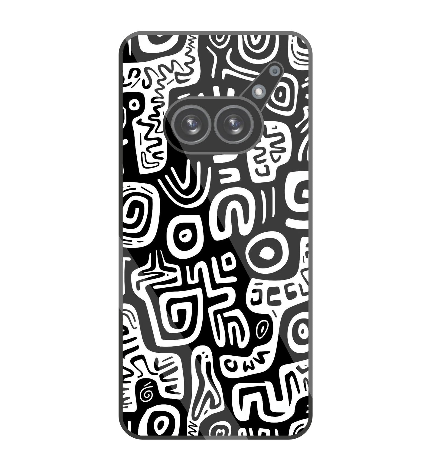 Black And White Doodle Art  Glass Case For Nothing Phone 2A