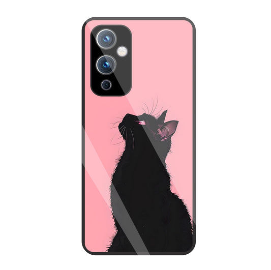 Black Cat Glass Case For OnePlus 9