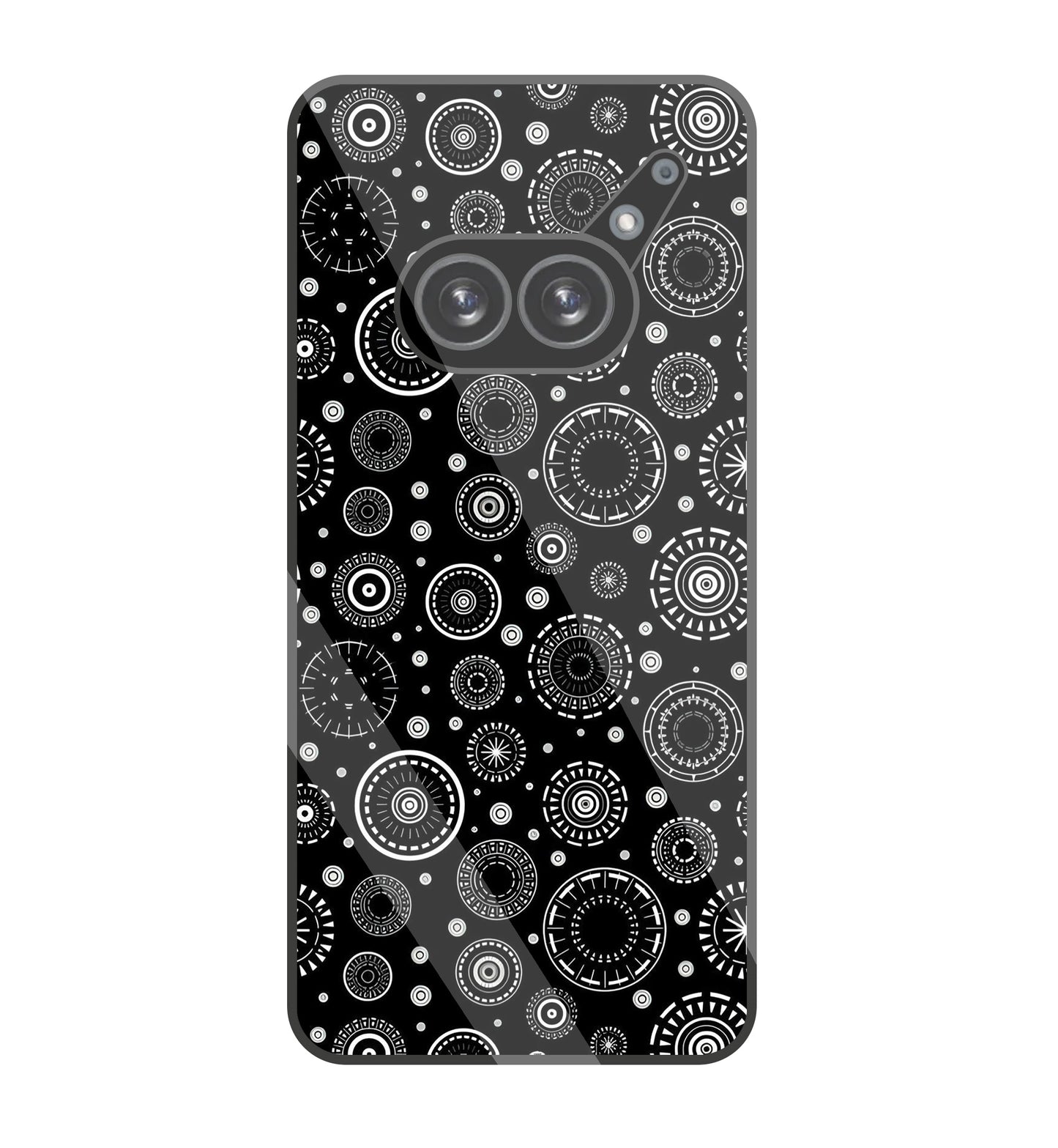 Black Circle Pattern  Glass Case For Nothing Phone 2A