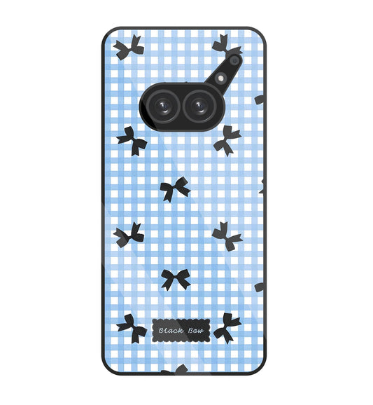 Black Ribbon With Check Pattern   Glass Case For Nothing Phone 2A