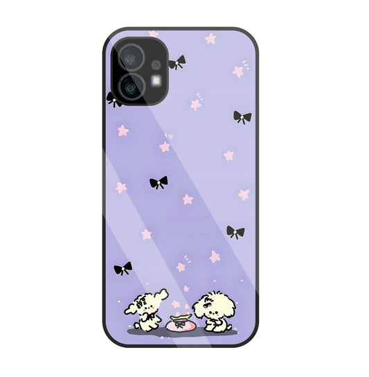 Black Ribbon With Stars Glass Case For Nothing Phone 1