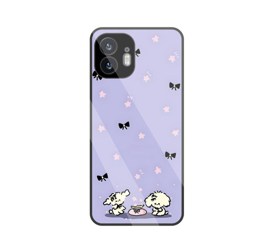 Black Ribbon With Stars Glass Case For Nothing Phone 2