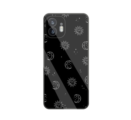 Black Sun With Moon Glass Case For Nothing Phone 2