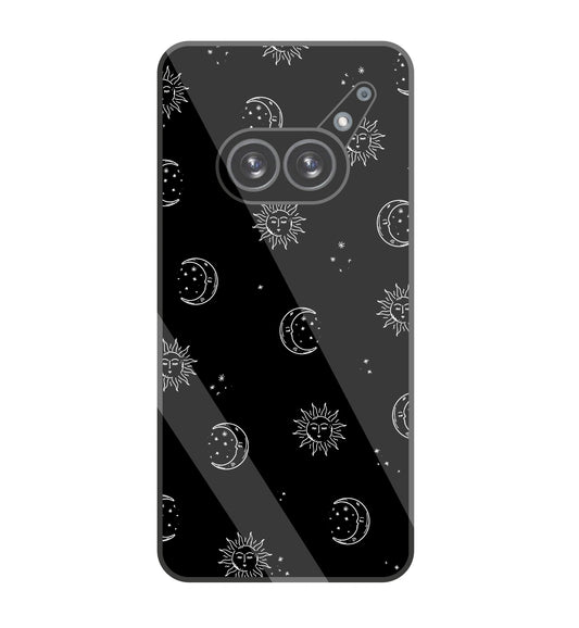 Black Sun With Moon Glass Case For Nothing Phone 2A