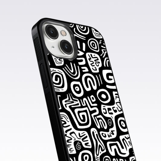 Black And White Doodle Art Glass Case For Nothing Phone 2