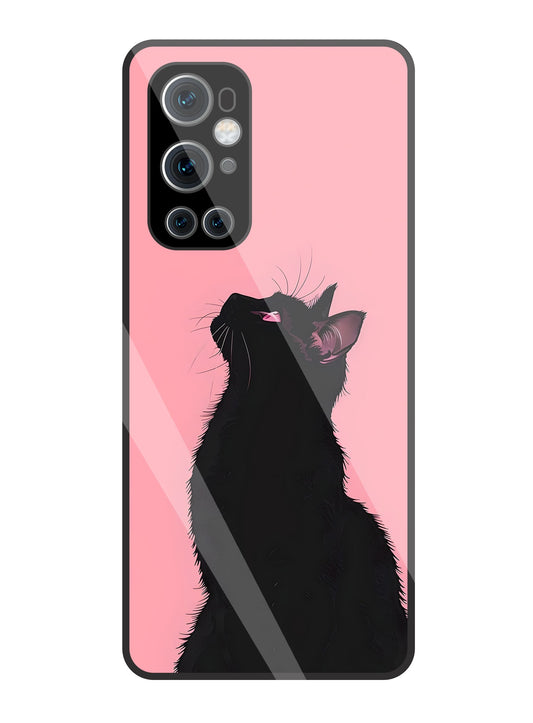 Black Cat Glass Case For OnePlus 9 Pro