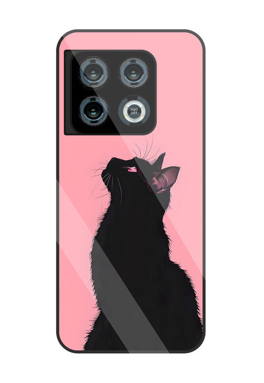 Black Cat Glass Case For OnePlus 10 Pro