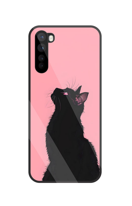 Black Cat Glass Case For OnePlus Nord