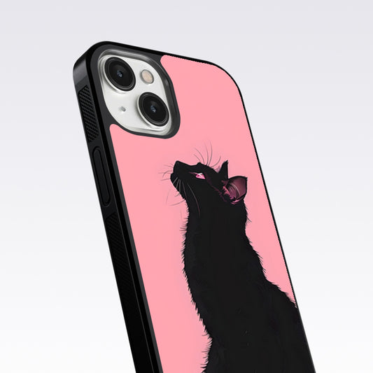 Black Cat Glass Case For Nothing Phone 2