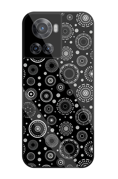 Black Circle Pattern Glass Case For OnePlus 10R
