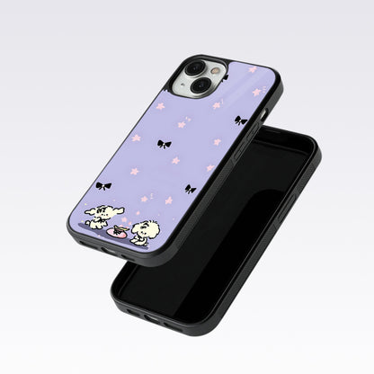 Black Ribbon With Stars Glass Case For OnePlus 10R