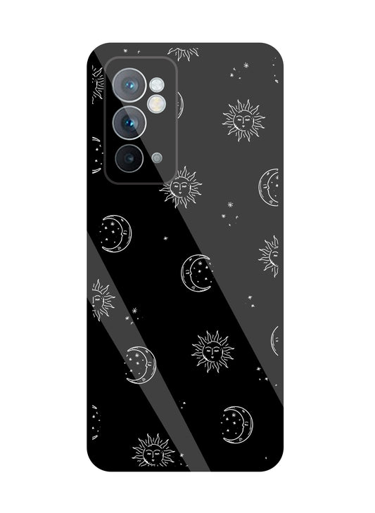 Black Sun With Moon Glass Case For OnePlus 9RT