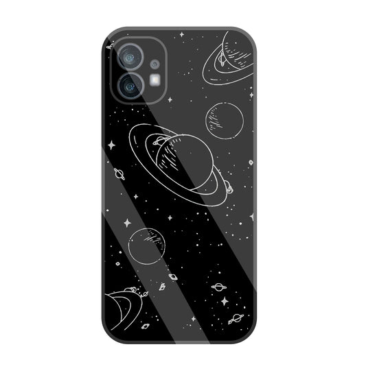 Black & White Space Glass Case For Nothing Phone 1
