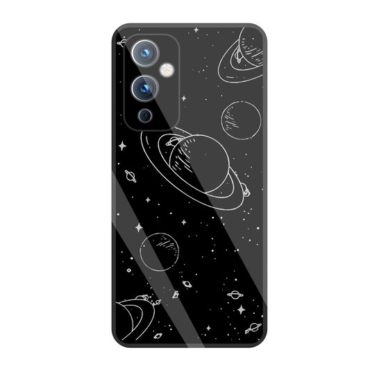 Black & White Space  Glass Case For OnePlus 9