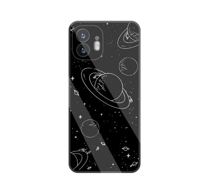 Black & White Space Glass Case For Nothing Phone 2