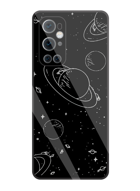 Black & White Space  Glass Case For OnePlus 9 Pro