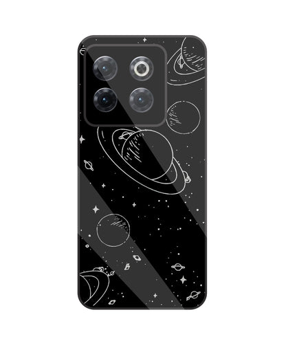 Black & White Space Glass Case For OnePlus 10T