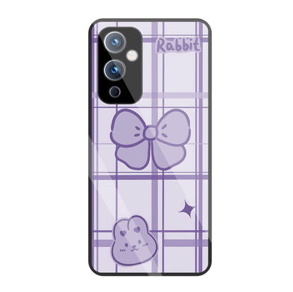 Butterfly Checked Pattern Glass Case For OnePlus 9