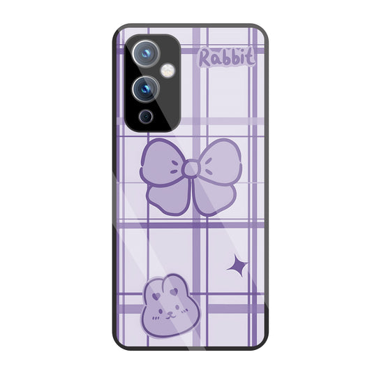 Butterfly Checked Pattern Glass Case For OnePlus 9