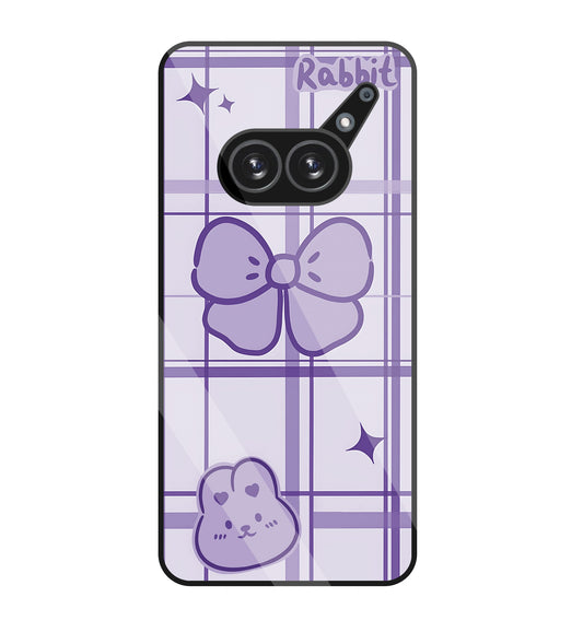 Butterfly Checked Pattern Glass Case For Nothing Phone 2A