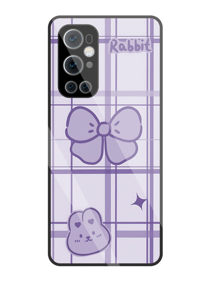 Butterfly Checked Pattern Glass Case For OnePlus 9 Pro