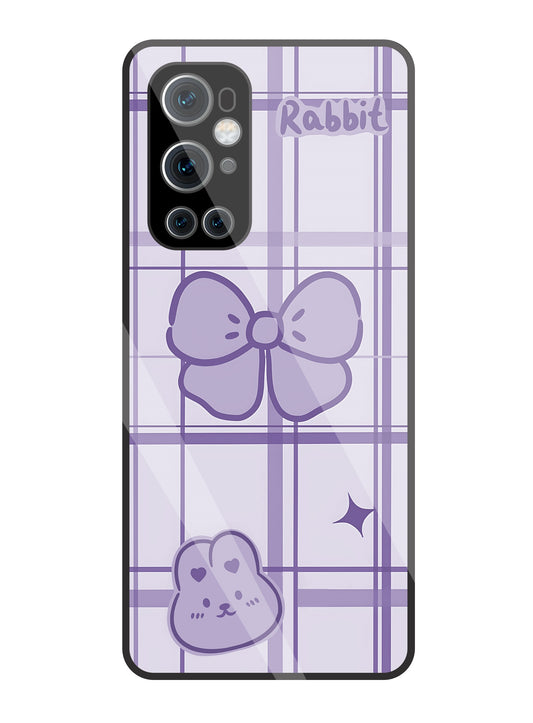 Butterfly Checked Pattern Glass Case For OnePlus 9 Pro